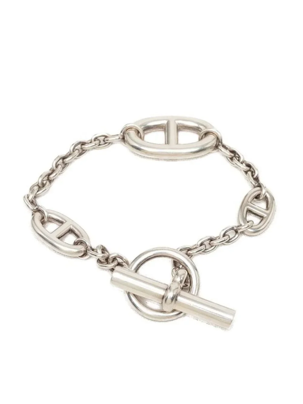 Hermes Chaine D'ancre Farandole ST Chain Bracelet T Bar 925 Sterling Silver
